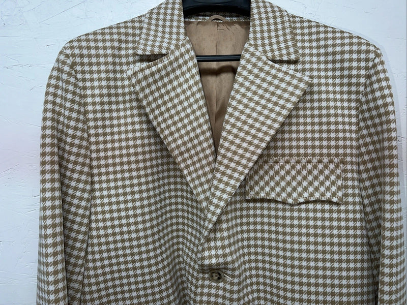 New Men’s Pioneer Wear Tan Plaid Suit Jacket 42 #589 V-604