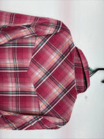 New Women’s Cumberland Pink Plaid Long Sleeve Pearl Snap XL II-14