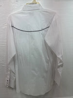 New Men’s ELY Cattleman White Horse Design Long Sleeve Pearl Snap Large X-23
