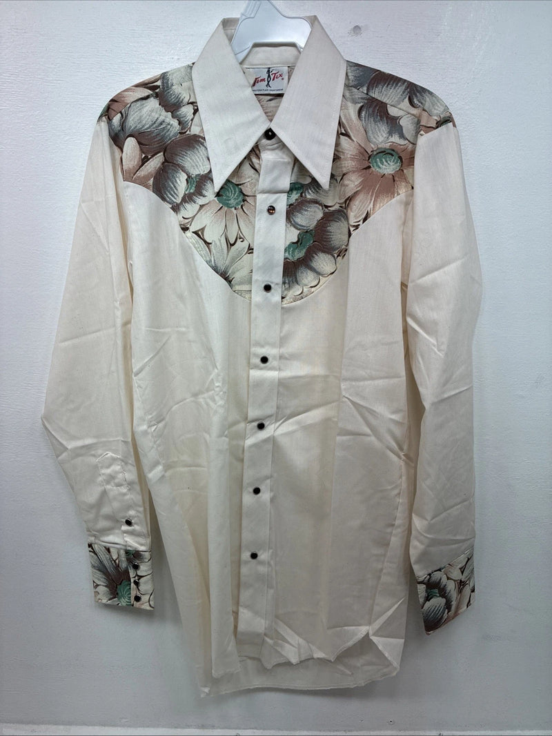 New Women’s Ten Tex Floral Long Sleeve Pearl Snap 14.5 Medium LL-13