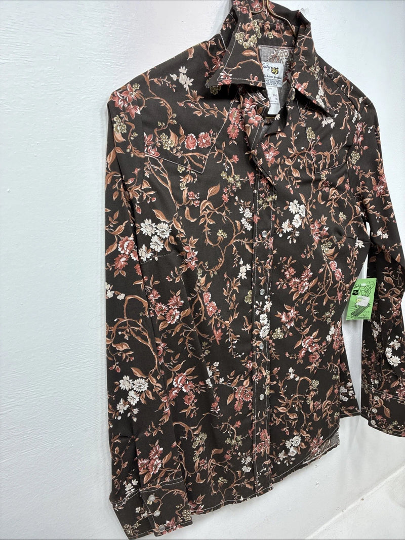 New Women’s Dickson Jenkins Floral Long Sleeve Pearl Snap Size 36 MM-49