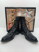 New Women’s Black Lace Up Texas Brand Cowboy Boots. 4440 8 M. 17-107