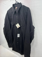 New Men’s ELY Cattleman Simple Black Long Sleeve Pearl Snap 16.5 Large M-54