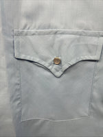 New Men’s ELY Cattleman Blue Simple Long Sleeve Pearl Snap Medium J-87