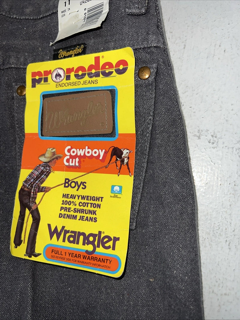 New Boys Grey Wrangler Cowboy Cut Pro Rodeo Denim Jeans. 11/25 1/2 C-6