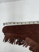NOS Burgundy Show Chaps With Fringe Adjustable Waist 40 Large L-46