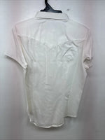 New Women’s Demum Jeans White Short Sleeve Button Up Shirt Medium YY-87