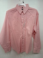 New Women’s White Horse Pink Gem Long Sleeve Pearl Snap Large II-75