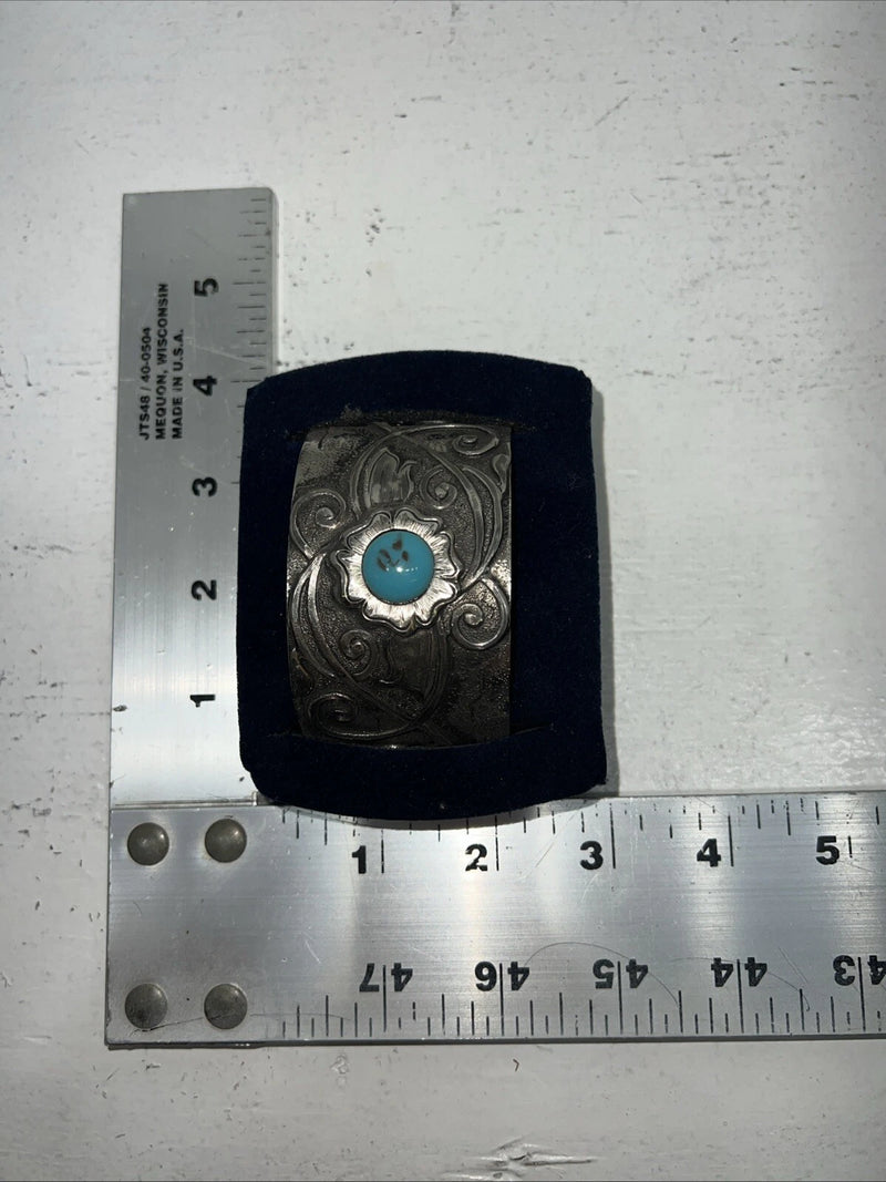 New Women’s Montana Silversmiths Silver Scroll Turquoise Bracelet. BC1225 A-62