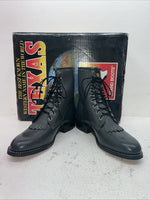 New Men’s Gray Lace Up Texas Brand Cowboy Boots. 8852 10 E E. 7-18