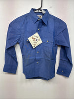 New Kids ELY Classic Blue Jean Design Long Sleeve Button Up Size Small LL-28