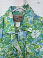 New Kids Rockmount Green Floral Long Sleeve Pearl Snap 8/30 LL-74