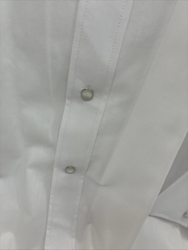 New Men’s White Horse White Long Sleeve Pearl Snap 4XL E-95