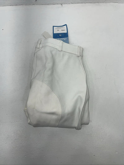 New Women’s White Ovation Knee Patch English Riding Pants. 28 L D-48