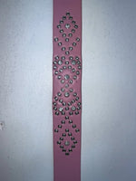 New Pink Genuine Leather Silver Bling L Belt #N3431630 Z-60