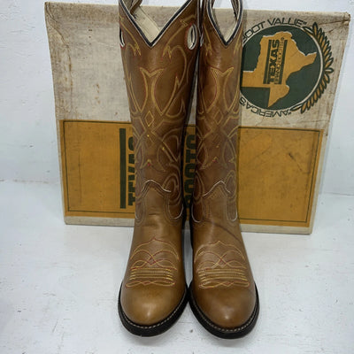 New Women’s Tan Texas Brand Cowboy Boots. L195 6 M. 20-83