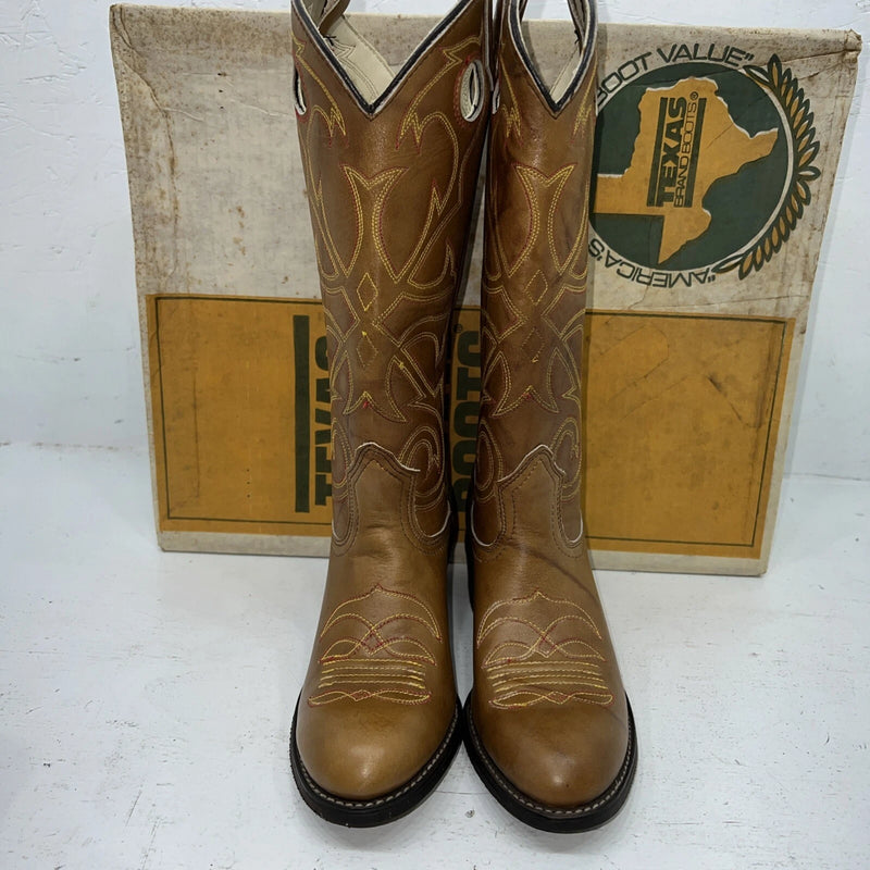 New Women’s Tan Texas Brand Cowboy Boots. L195 6 M. 20-83