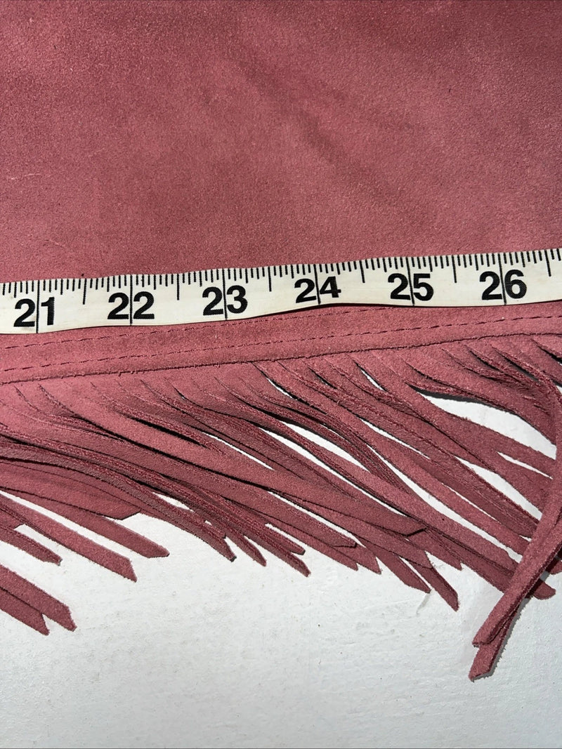 NOS Pink Show Chaps With Fringe Adjustable Waist 31” I-79