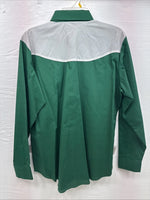 New Teens Country Charmers Green Long Sleeve Pearl Snap Large CC-98