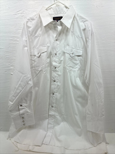 New Men’s Panhandle Slim White Long Sleeve Pearl Snap 3XL E-76