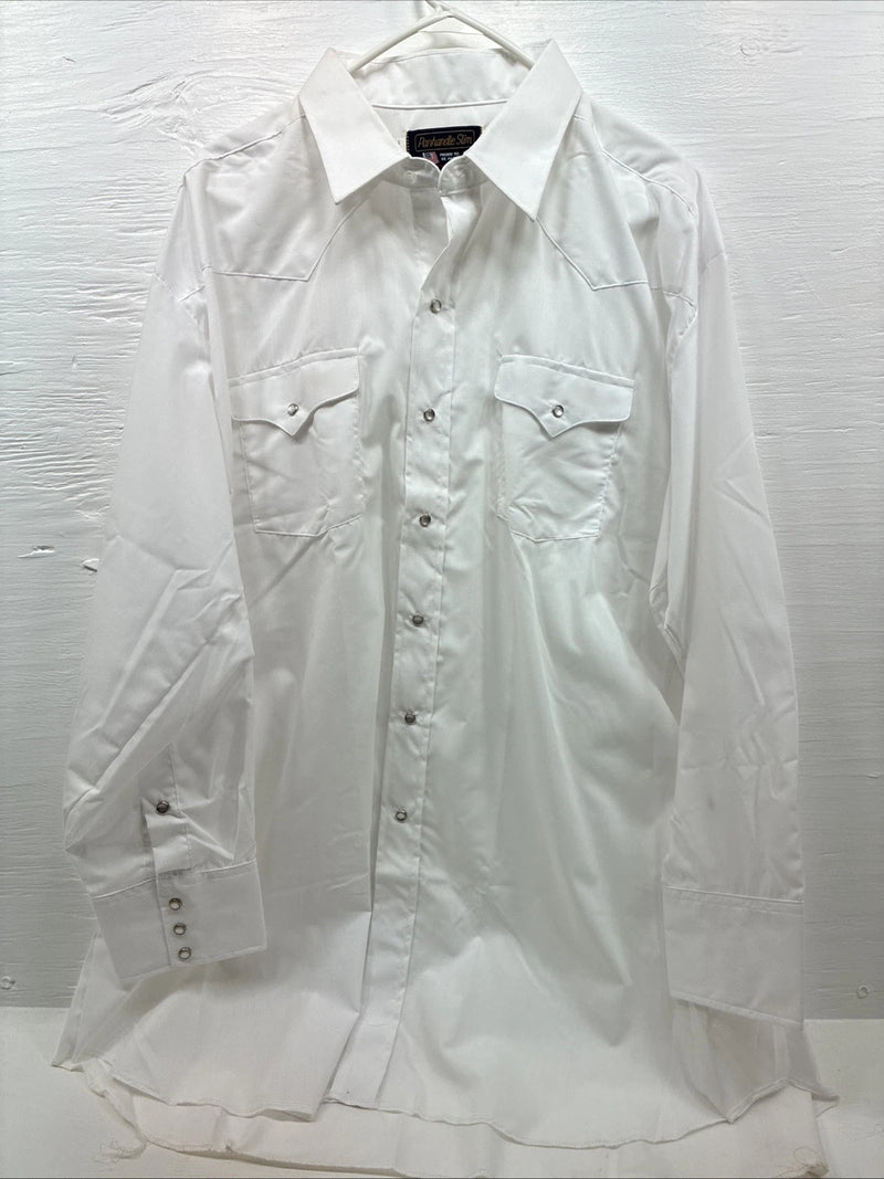 New Men’s Panhandle Slim White Long Sleeve Pearl Snap 3XL E-76