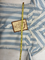 New Kids Kid Kountry Blue Stripe Long Sleeve Pearl Snap Size 12 TT-22