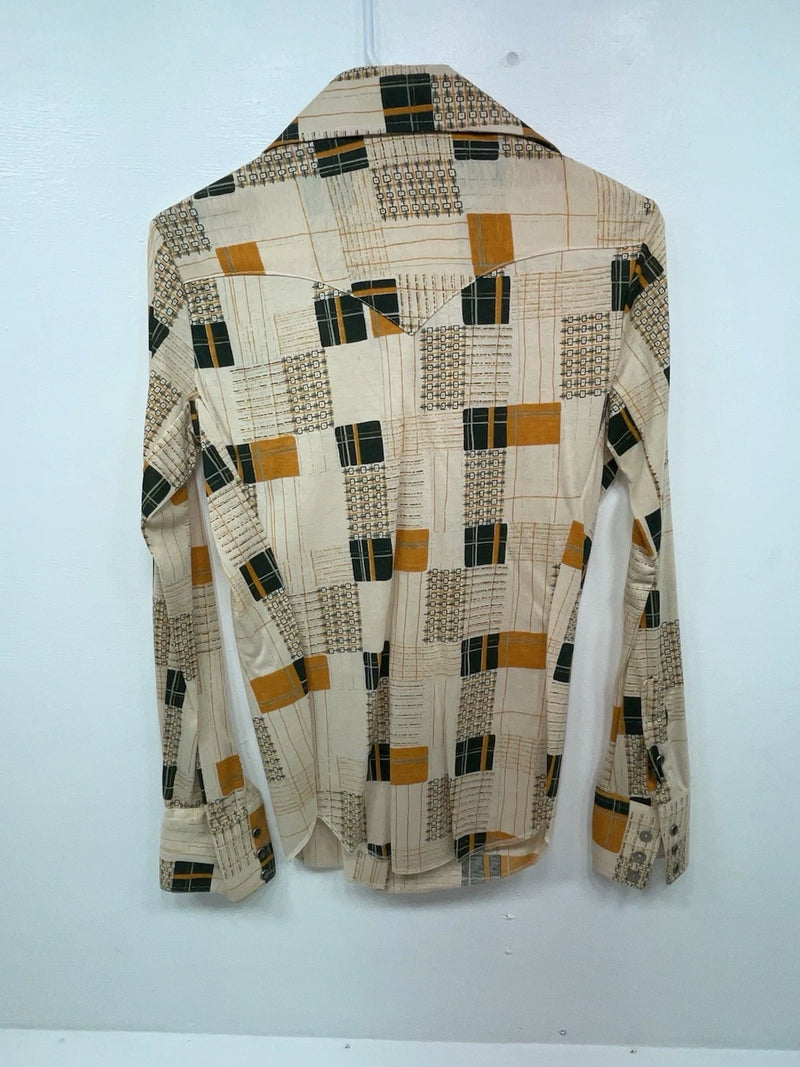 New Women’s Green Orange Panhandle Slim Long Sleeve Button Up Shirt #3165 3B-31