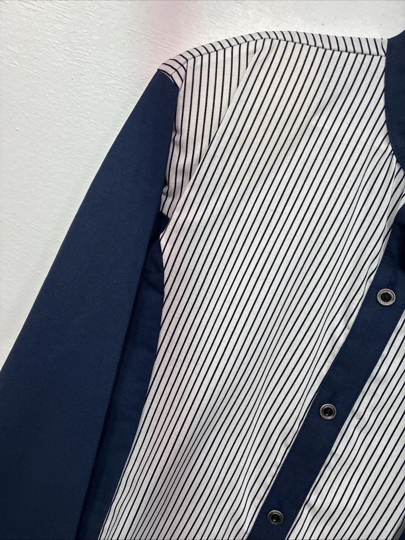 Be Women’s Cowboy Threads Blue White Long Sleeve Button Up Large LL-40