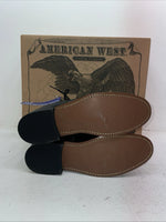 New Men’s Black Lace Up American West Cowboy Boots. 5991 9 D. 4-34