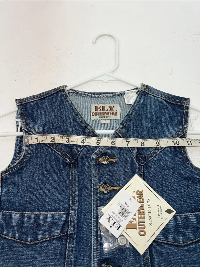 New Children’s ELY Outerwear Denim Short Sleeve Button Up Tank S #141104 3C-51