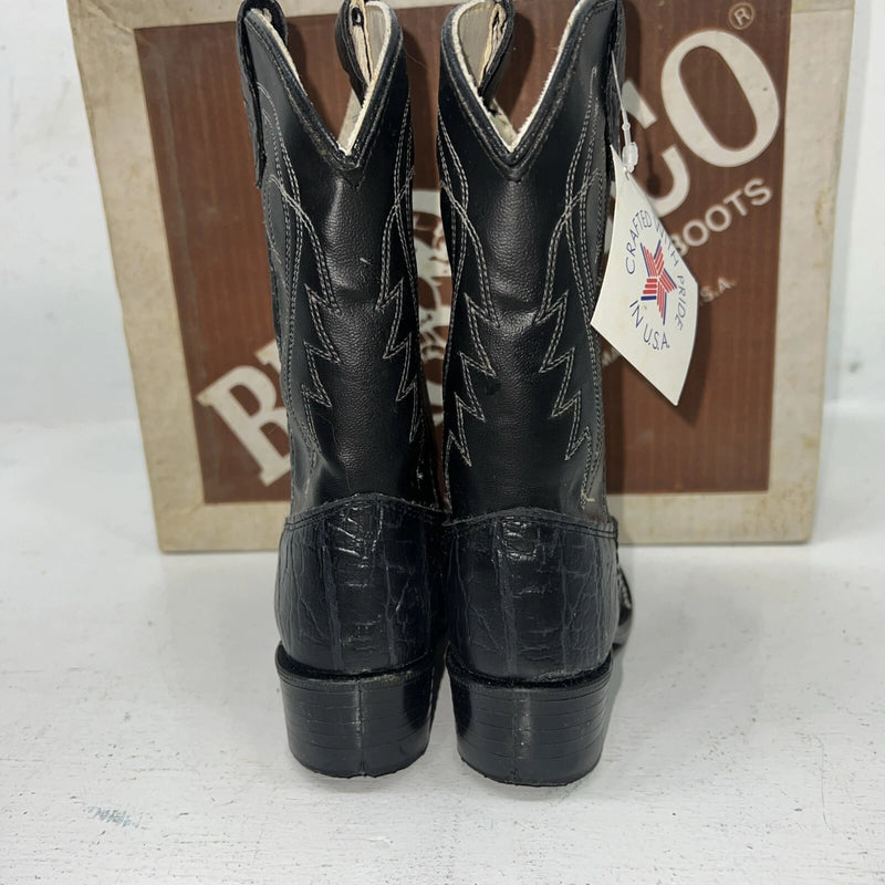 New Children’s Black Bronco Cowboy Boots. C1942 11 D. 24-97