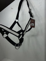 New Tough 1 Black White Draft Deluxe Nylon Halter #50-9575 W-37