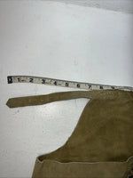 NOS Tan Show Chaps With Fringe Adjustable Waist 33” L-27