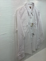 New Men’s ELY Cattleman White Long Sleeve Pearl Snap 16.5 X 36 Large X-105