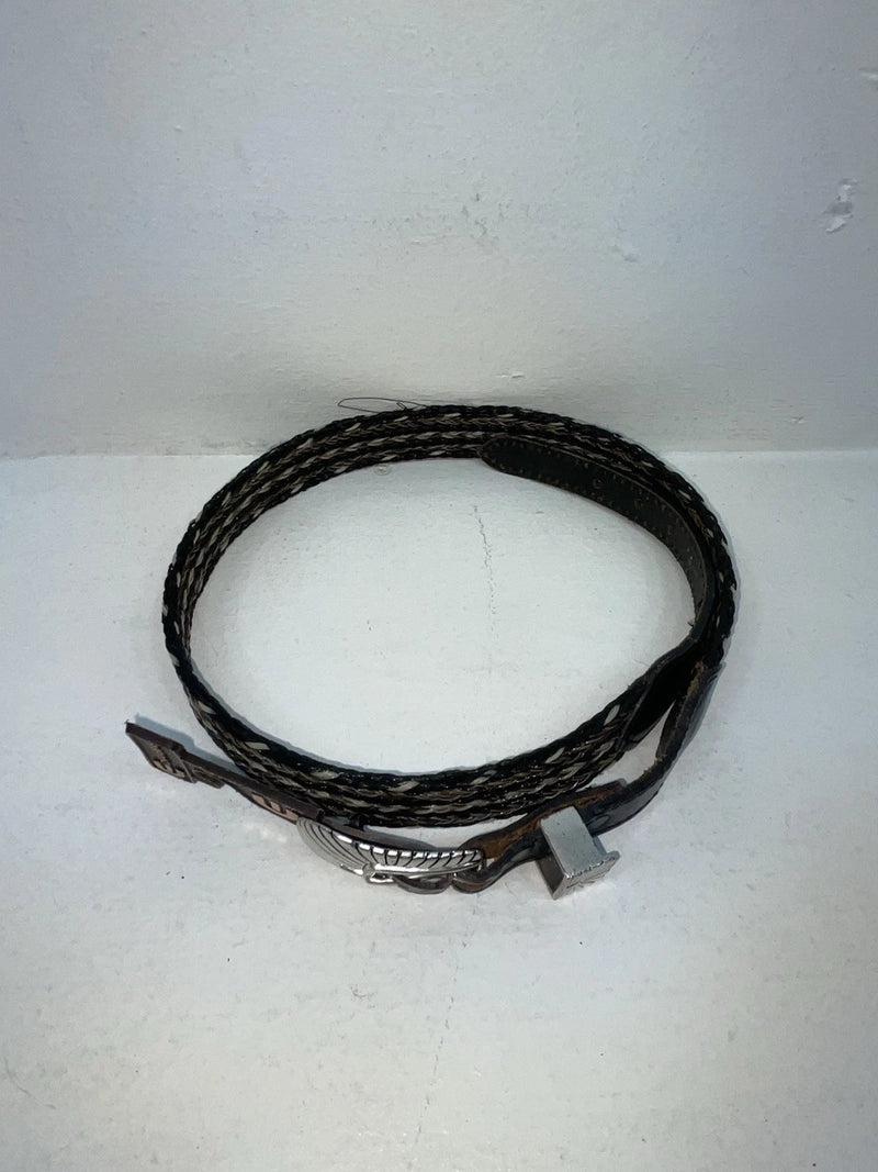 New Black Genuine Leather Chambers Braided 30” Belt #W7517 Z-44