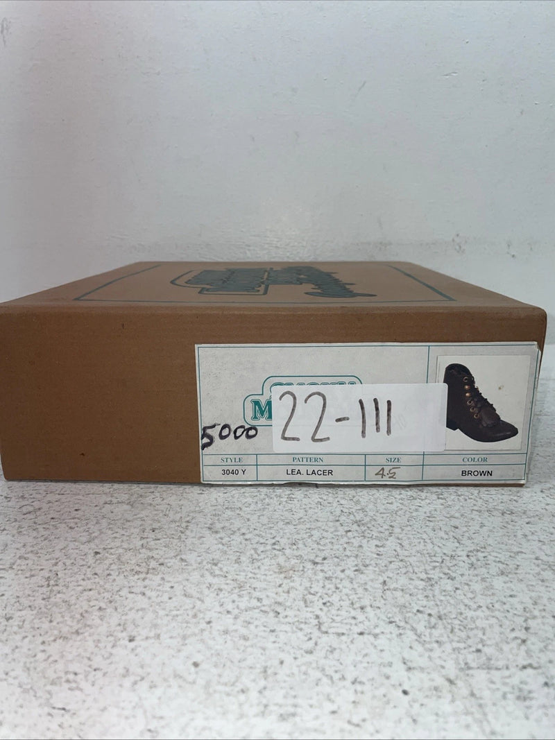 New Youth Brown Lace Up Smoky Mountain Cowboy Boots. 3040 Y 4.5 4 1/2. 22-111