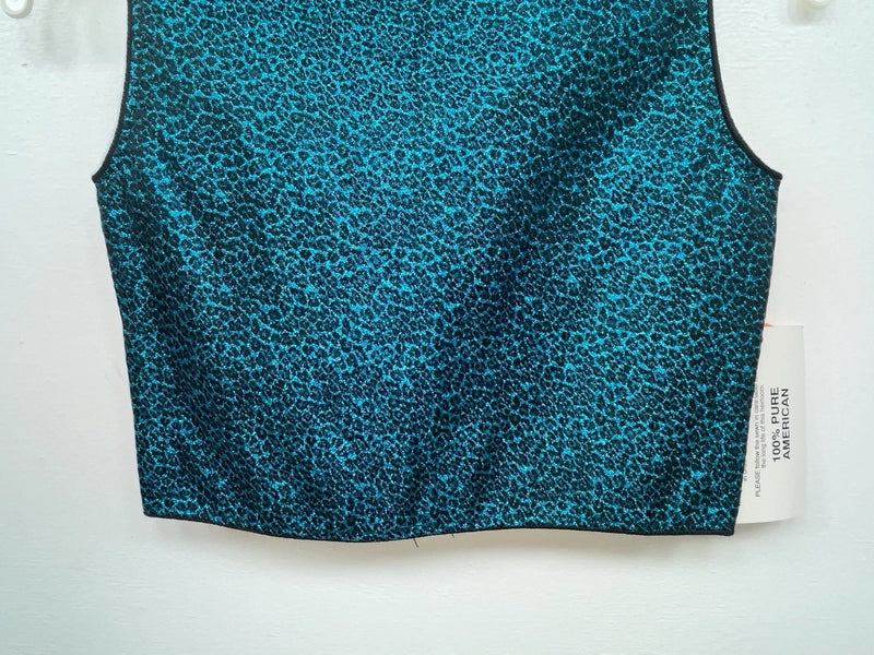 New Women’s Blue 1849 Authentic Ranchwear Cut Off Zip Up Vest XS #77872 3B-71