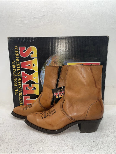 New Men’s Brown Texas Brand Cowboy Boots. M 354 8.5 8 1/2 D. 3-90