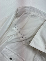 New Women’s Cumberland White Gem Long Sleeve Pearl Snap Size XL KK-84