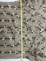 New Men’s ELY Plains Tan Black Floral Long Sleeve Pearl Snap 16 X 36 Large X-64