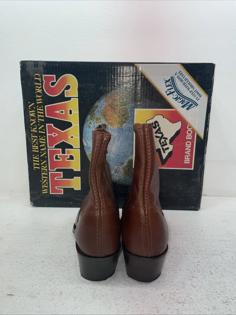 New Men’s Brown Texas Brand Cowboy Boots. M 374 9 D. 3-74