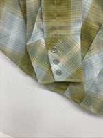 New Women’s Champion Western Green Plaid Long Sleeve Pearl Snap Size 10 KK-89