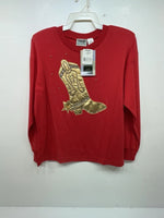 New Women’s Red Wrangler Long Sleeve Shirt S #75500AB 3B-26