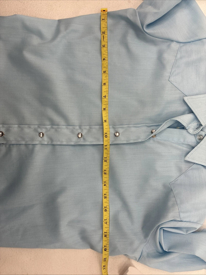 New Women’s Panhandle Slim Blue Long Sleeve Pearl Snap 14 Medium II-72