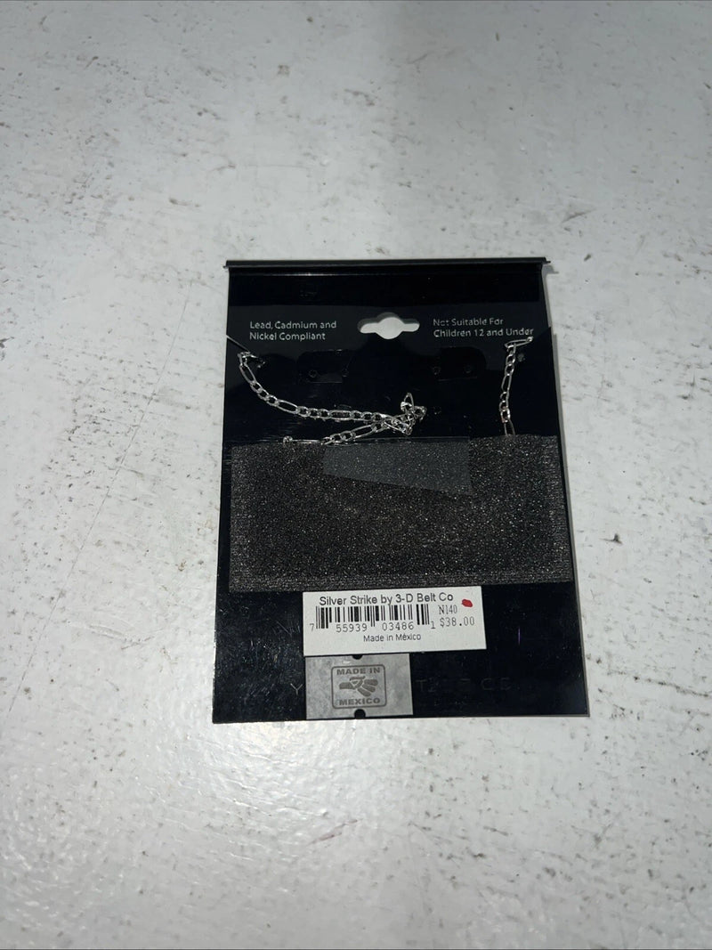 New Women’s Silver Strike Black 3D Cross Necklace N140 A-69