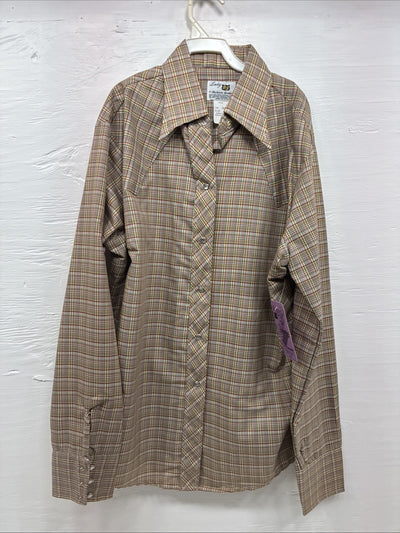 New Men’s Dickson Genkins Multiple Color Plaid Long Sleeve Pearl Snap Small J-55