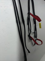 New Silver Fox Black Red Draft Bridle #20-05607-5-0 BB-9