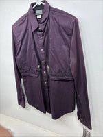 New Women’s Rough rider Purple Long Sleeve Button Up Size Large TT-74