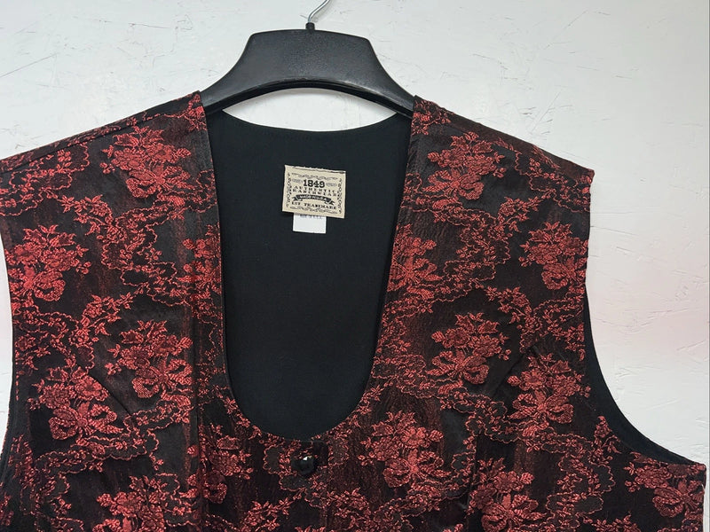 New Women’s Red 1849 Authentic Ranchwear Western Show Vest 3X WW-44