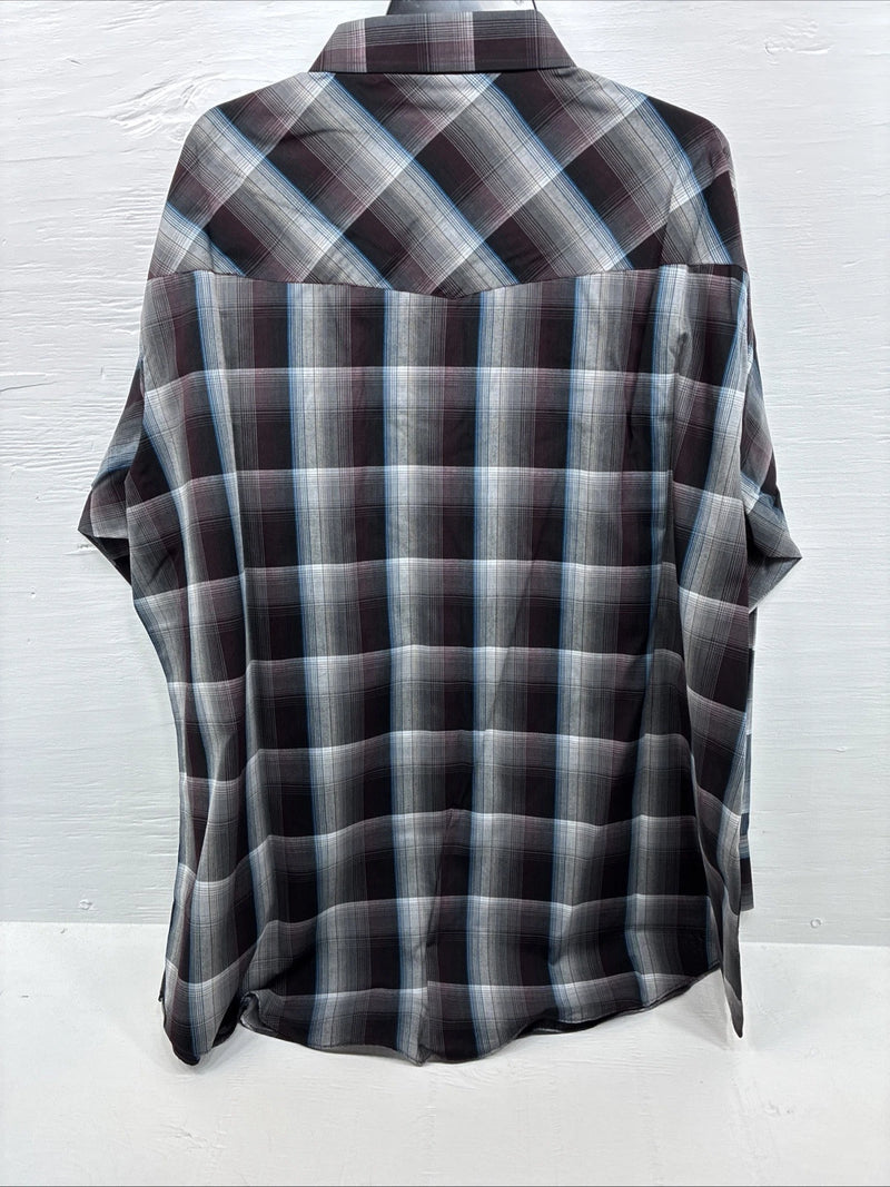 New Men’s ELY Cattleman Multiple Color Flannel Long Sleeve Pearl Snap 4XL E-83